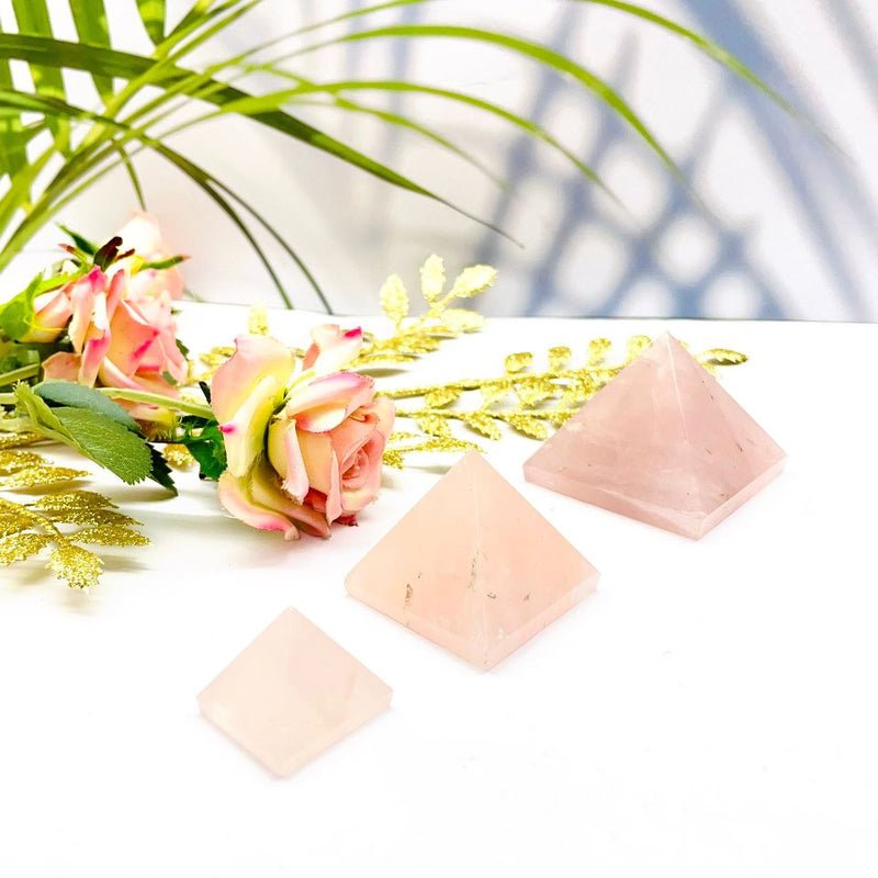 Polished Rose Quartz Pyramid