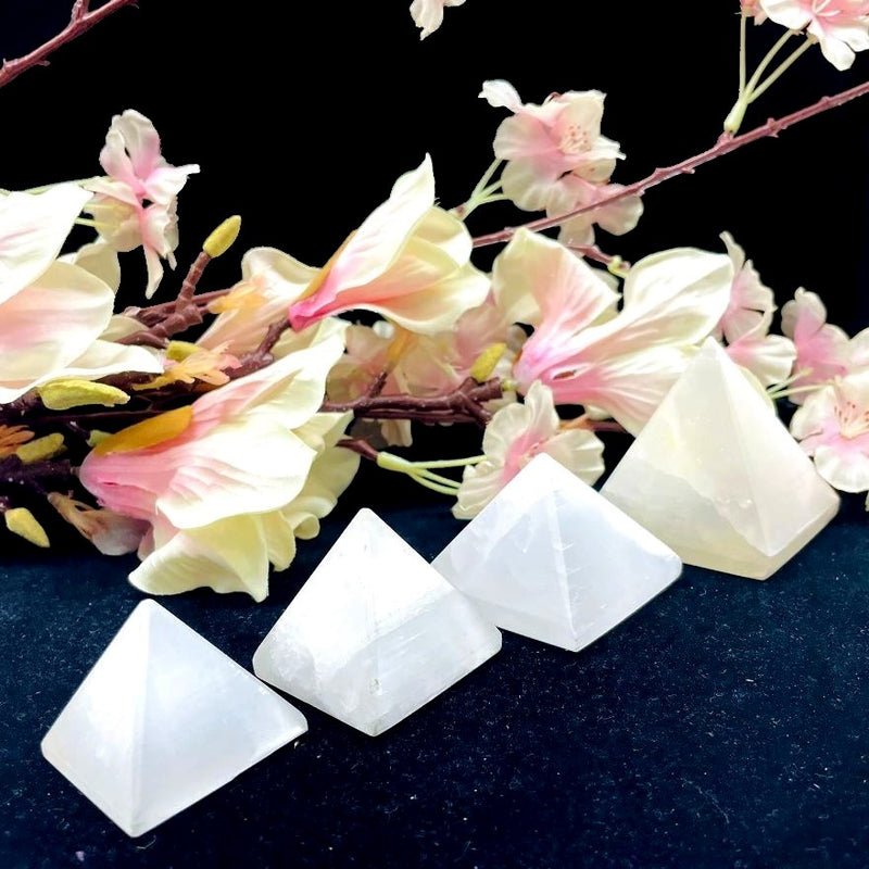 High-Vibe Selenite Pyramid