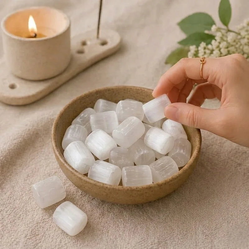 Polished Selenite Tumbled Stone
